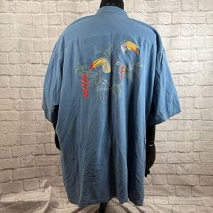 Tori Richard Men's Embroidered Toucan Hawaiian Shirt Mens 4XLT Abalone Buttons
